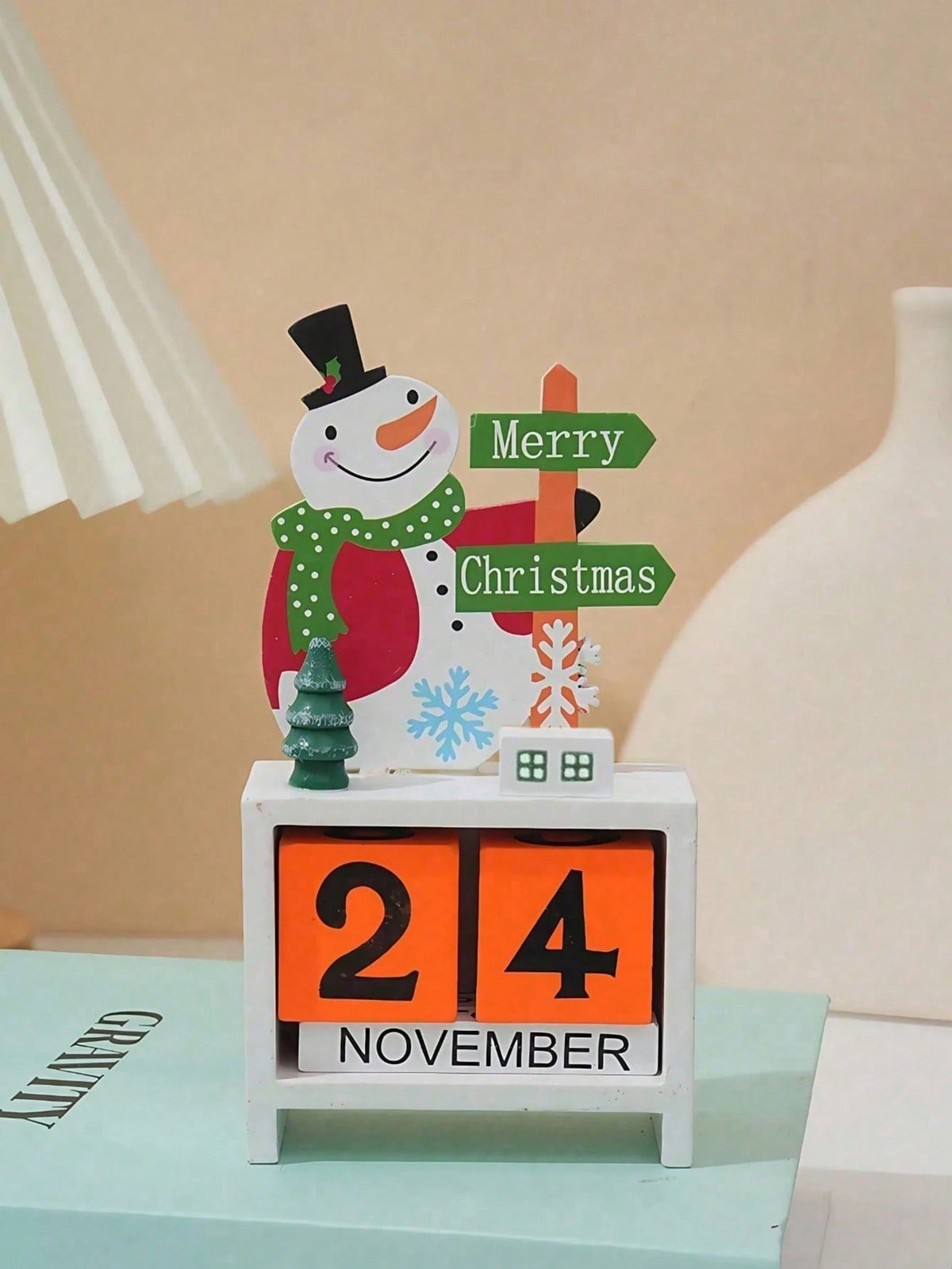 Santa Claus Christmas Tree Gift Wooden Calendar Desktop Decoration Ornaments 1Pc Birthday Gifts Graduation