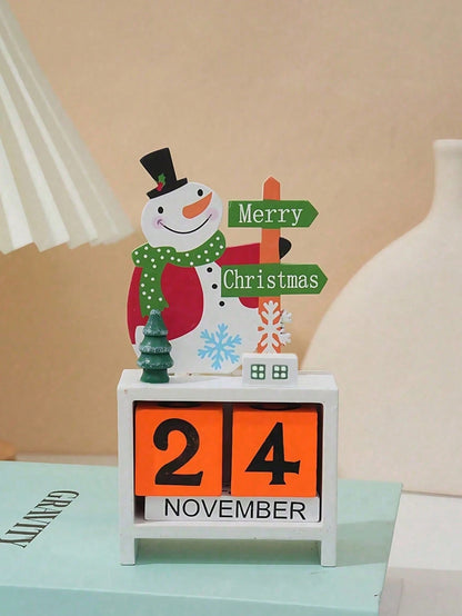 Santa Claus Christmas Tree Gift Wooden Calendar Desktop Decoration Ornaments 1Pc Birthday Gifts Graduation