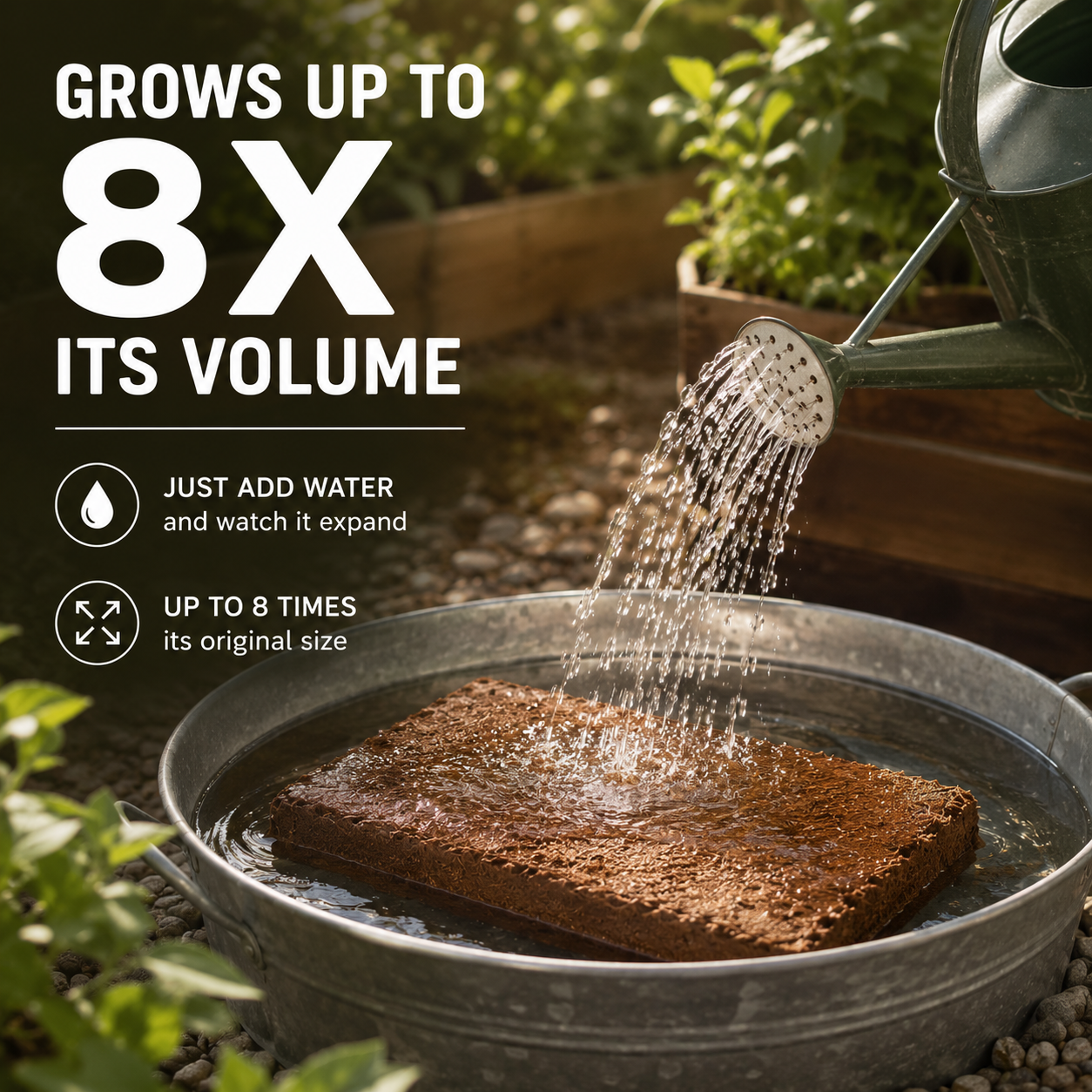 Organic Coco Coir Brick – Expandable Growing Medium for Seed Starting & Plant Propagation