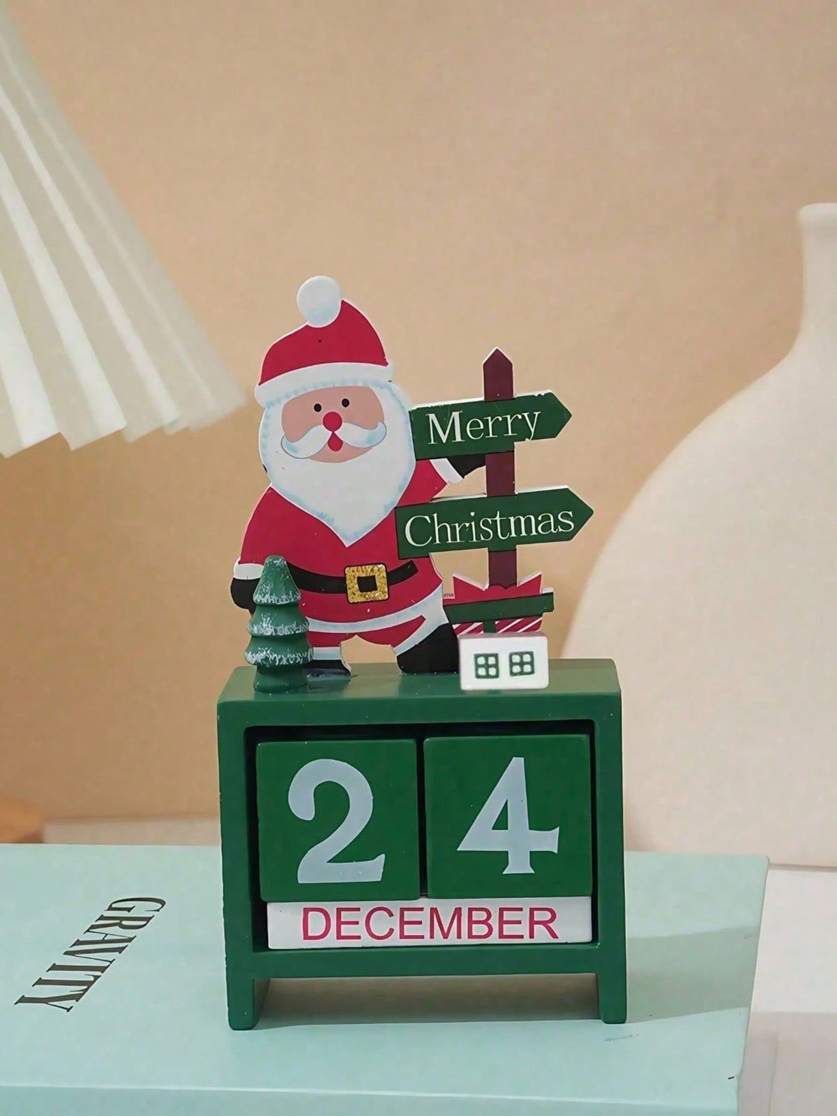 Santa Claus Christmas Tree Gift Wooden Calendar Desktop Decoration Ornaments 1Pc Birthday Gifts Graduation