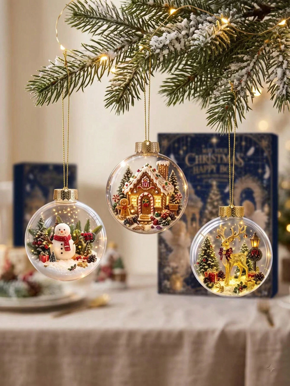 24 Days Christmas Advent Calendar Blind Box with Acrylic Pendant Ornaments Holiday Countdown Surprise Gifts, Mystery Box, Party Favors, Trinkets, Trinkets