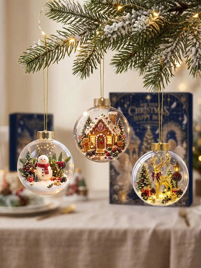 24 Days Christmas Advent Calendar Blind Box with Acrylic Pendant Ornaments Holiday Countdown Surprise Gifts, Mystery Box, Party Favors, Trinkets, Trinkets