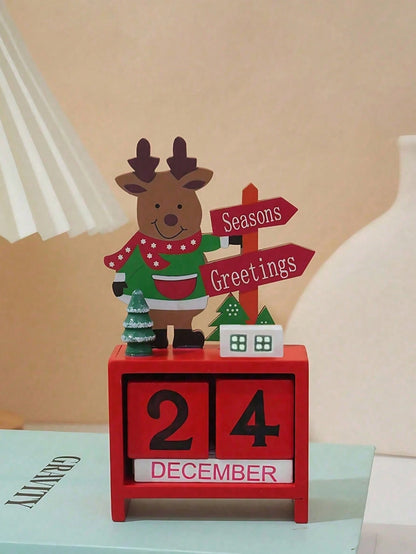 Santa Claus Christmas Tree Gift Wooden Calendar Desktop Decoration Ornaments 1Pc Birthday Gifts Graduation