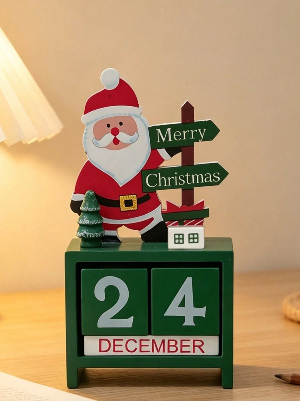 Santa Claus Christmas Tree Gift Wooden Calendar Desktop Decoration Ornaments 1Pc Birthday Gifts Graduation