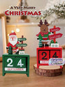 Santa Claus Christmas Tree Gift Wooden Calendar Desktop Decoration Ornaments 1Pc Birthday Gifts Graduation