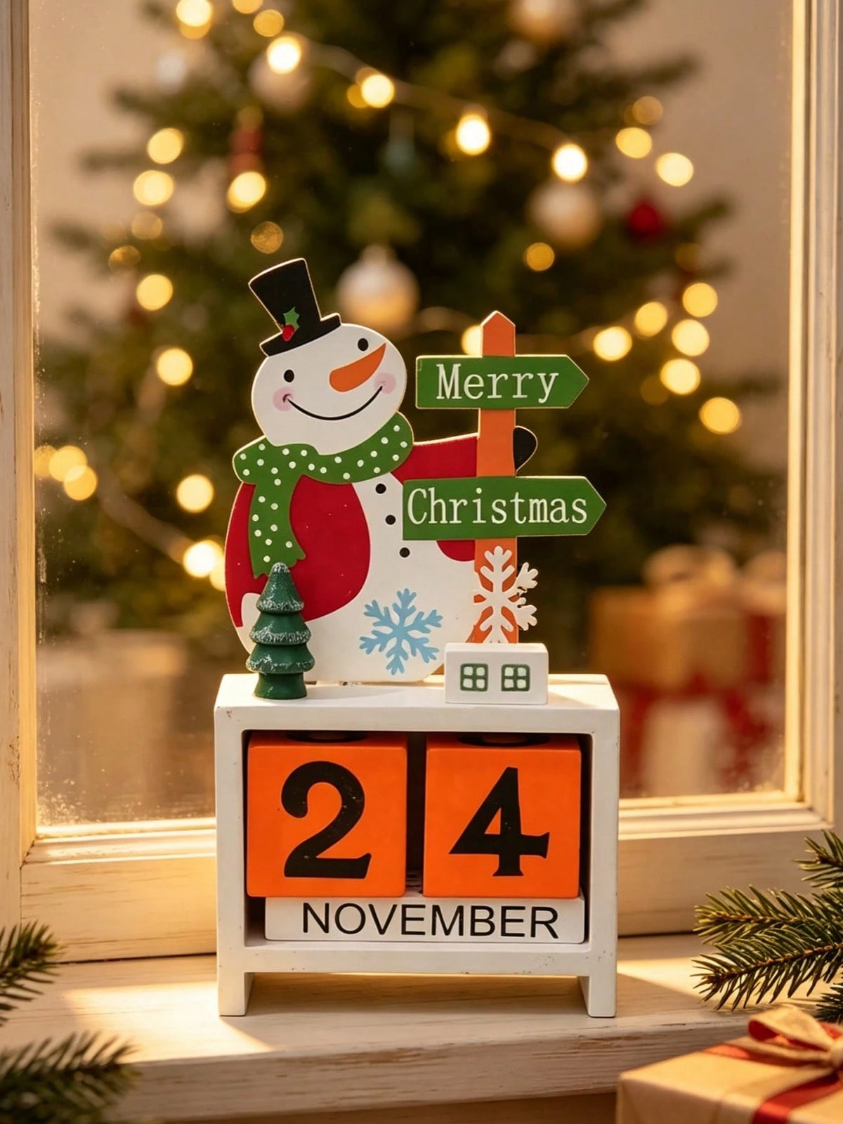 Santa Claus Christmas Tree Gift Wooden Calendar Desktop Decoration Ornaments 1Pc Birthday Gifts Graduation
