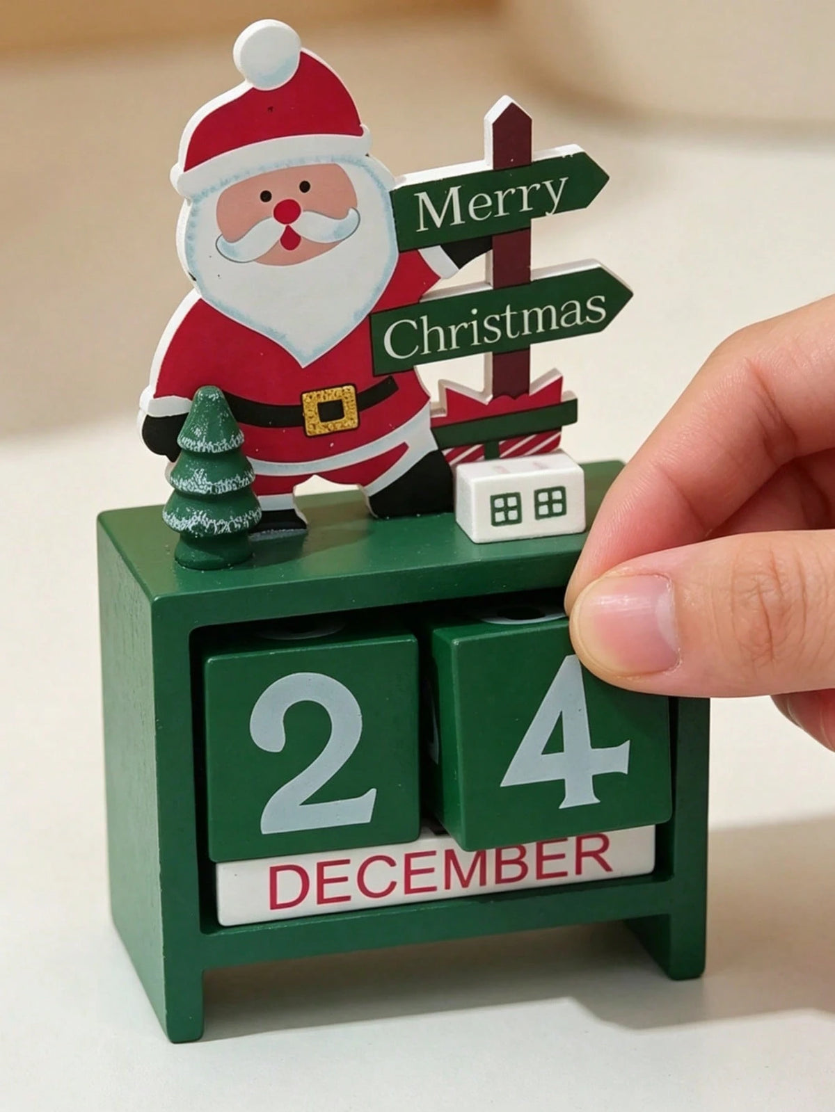 Santa Claus Christmas Tree Gift Wooden Calendar Desktop Decoration Ornaments 1Pc Birthday Gifts Graduation