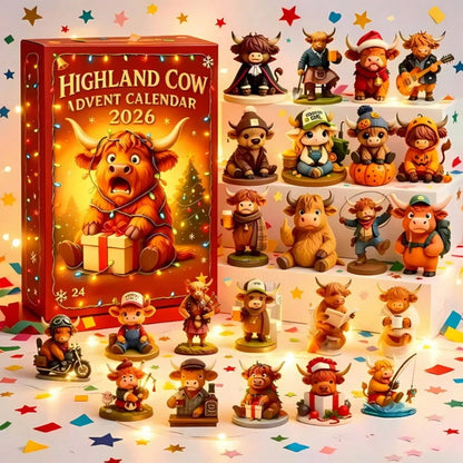 Highland Cow Advent Calendar 2026 3D Handmade Highla, New Year Gift, Birthday Gift, Christmas Gift, Halloween Gift, Perfect Gift, Gift, Gifts for Boyfriend, Couple Things, Anime Figure, Anime Figures, Funk Pop, Anime Figure