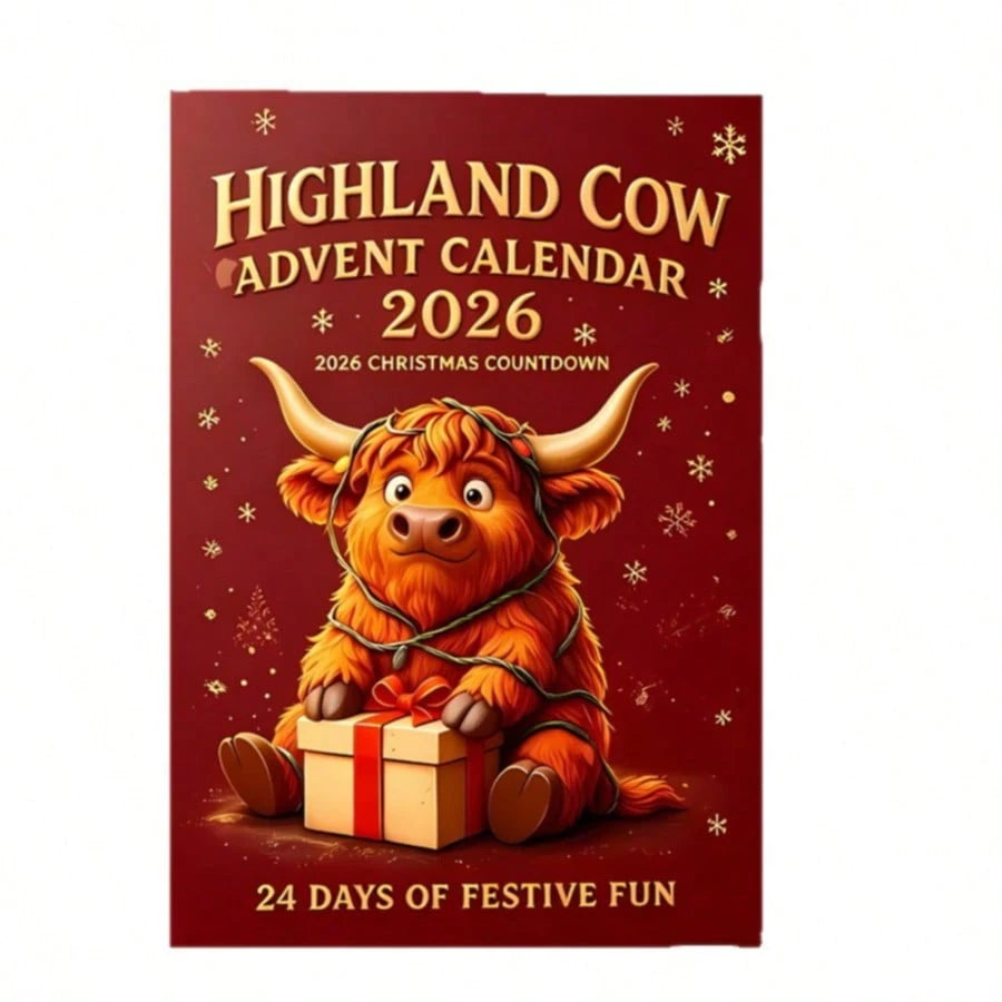 Highland Cow Advent Calendar 2026 3D Handmade Highla, New Year Gift, Birthday Gift, Christmas Gift, Halloween Gift, Perfect Gift, Gift, Gifts for Boyfriend, Couple Things, Anime Figure, Anime Figures, Funk Pop, Anime Figure