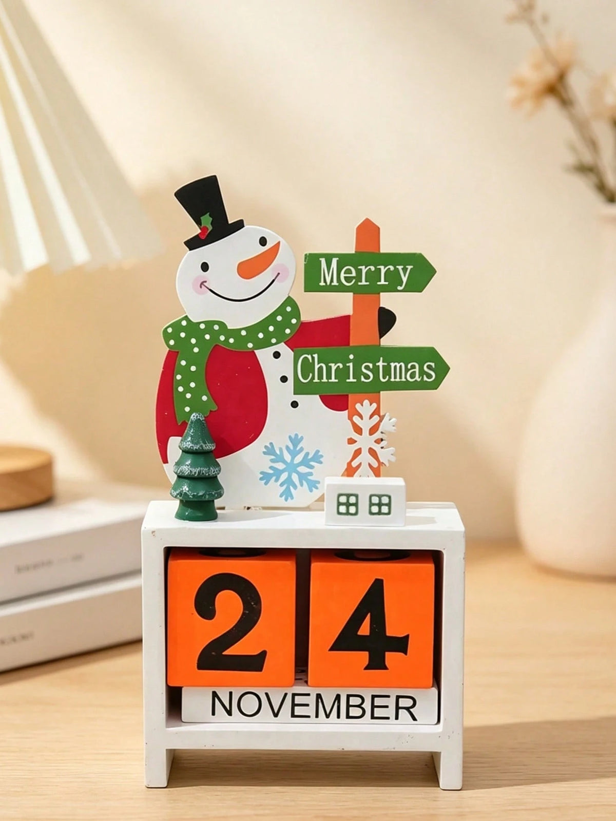 Santa Claus Christmas Tree Gift Wooden Calendar Desktop Decoration Ornaments 1Pc Birthday Gifts Graduation